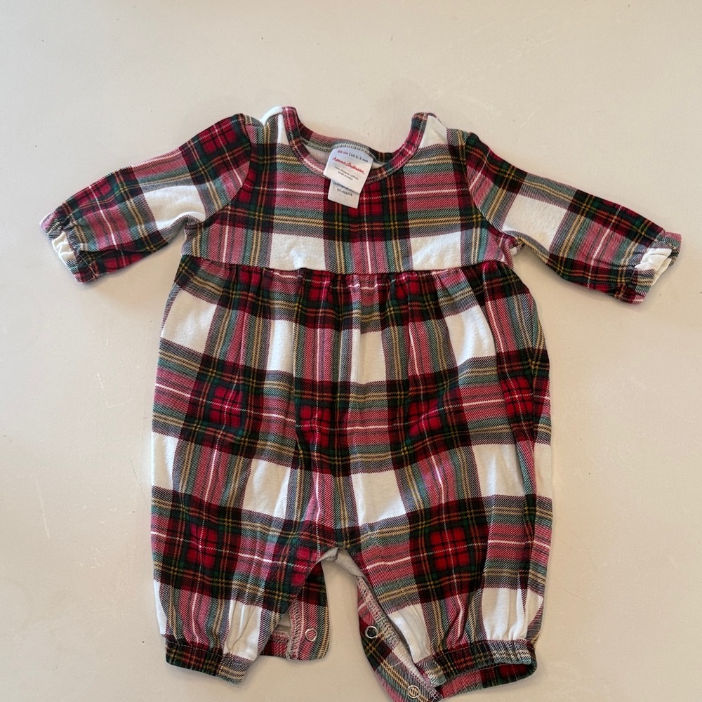 Hanna Andersson Red and Green Plaid Romper
